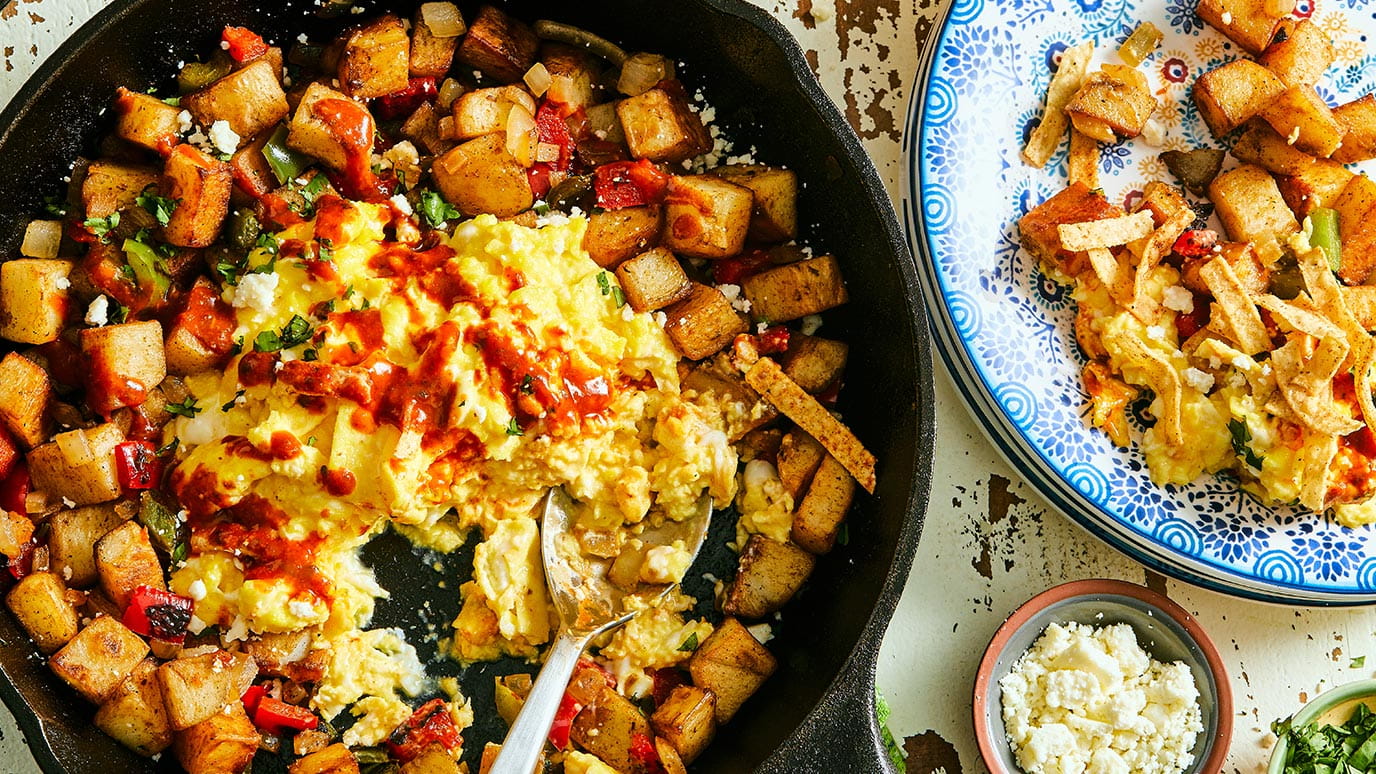 Breakfast Hash with Scrambled Eggs 