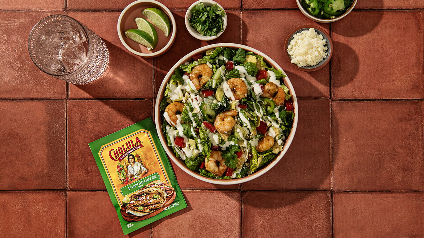 Jalapeno Lime Shrimp Taco Salad