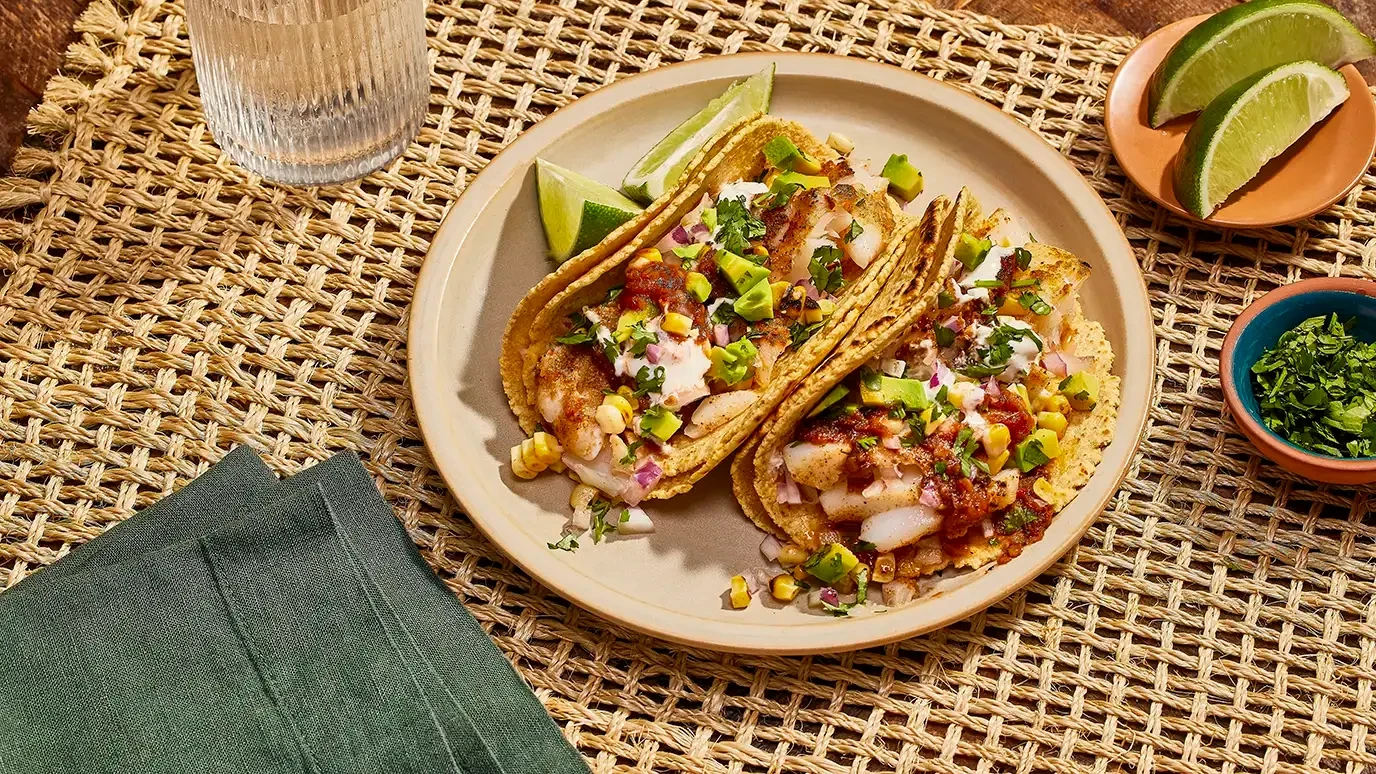 Plate of fish tacos