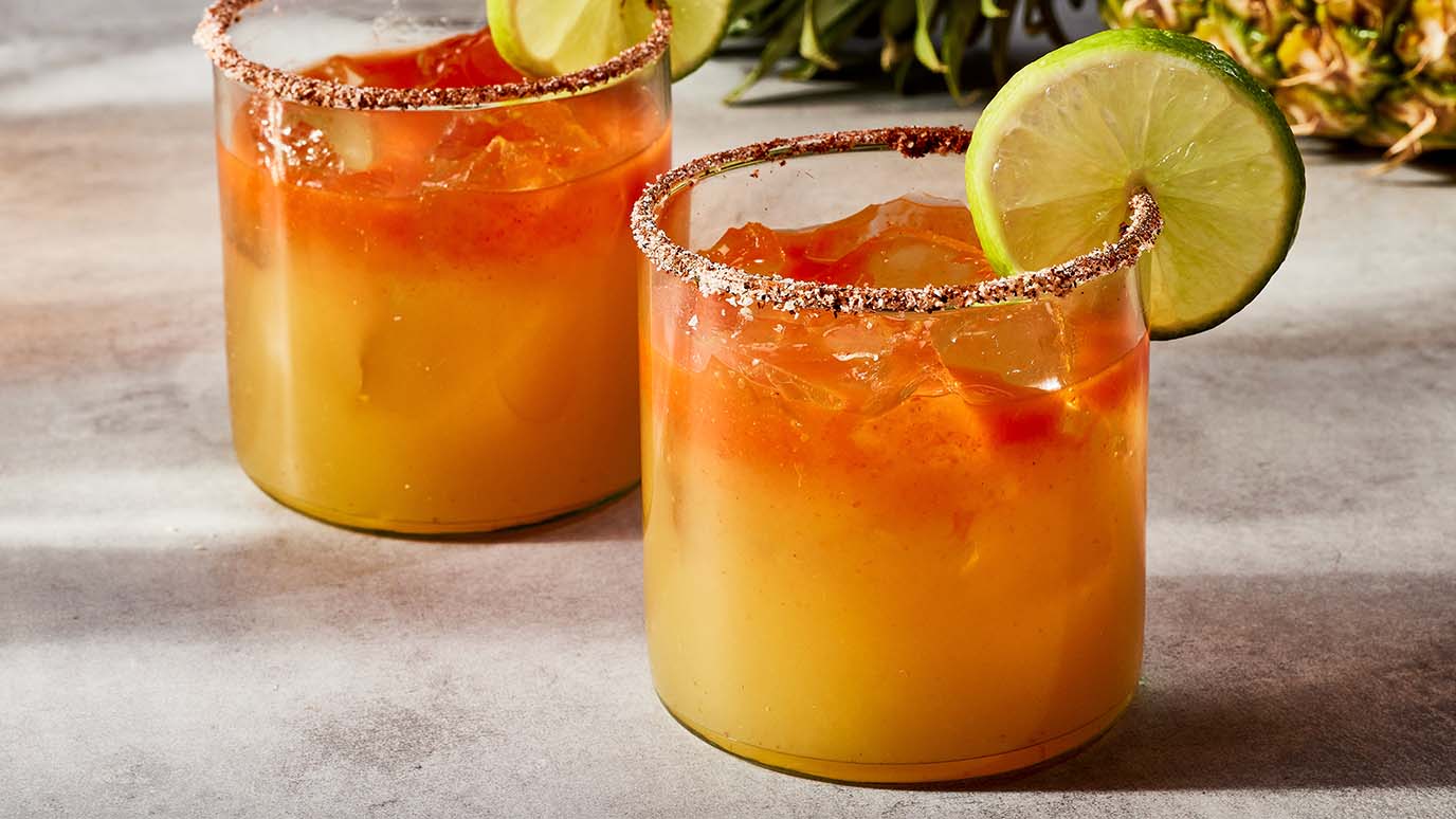 spicy pineapple mezcal margarita